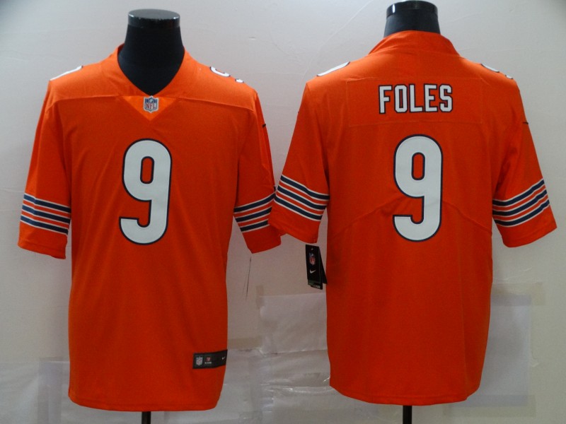 Men's Chicago Bears Nick Foles #9 Orange Jersey